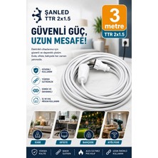 Uzatma Kablosu 2x1,5 mm Ttr Topraklı Seyyar Kablo 3 Metre