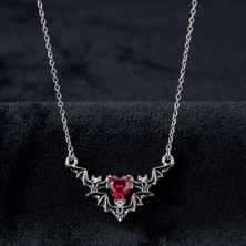 Dükkan Hediyelik Dükkan Design Dark Romantic Taşlı Yarasa Kolye