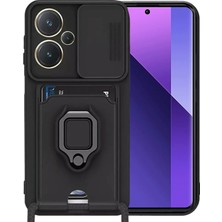 Colezium Note 13 Pro Plus Kılıf Zuma Kartvizitli Yüzüklü Silikon - Siyah