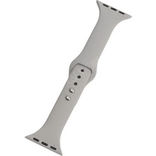 Quse Apple Watch 46mm-45mm-44mm & Series 1-3 42mm ile Uyumlu Slim Model İnce Silikon Kordon, Gri