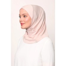 Melodi Scarf Kadın Tesettür Cimafit Nefes Alan Hazır Pratik Hijab Bone Açık Bej