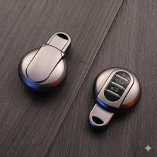 Esranın Dünyası Mini Cooper-S Uyumlu Smart 3 Buton Silikon Oto Anahtar Kumanda Kabı Kılıf Gri