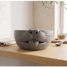 Ada Goods Kedi Yüzü Figürlü Kedi Köpek Mama ve Su Kabı - Dil Çıkaran Esprili Tasarım 450 ml 15X15 cm