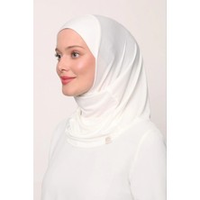 Melodi Scarf Kadın Tesettür Cimafit Nefes Alan Hazır Pratik Hijab Bone Beyaz