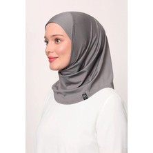 Melodi Scarf Kadın Tesettür Cimafit Nefes Alan Hazır Pratik Hijab Bone Koyu Gri