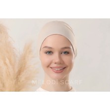 Melodi Scarf Tesettür Silikonlu Kaymaz Bone - Likralı Bağlamalı Bone - Sıkmayan Rahat Nefes Alan Kumaş Taş Rengi