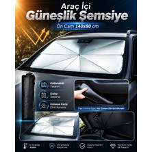 Ymç Detailing Automotive Araç Içi Güneşlik Şemsiye Ön Cam 140X80 cm – Katlanabilir Oto Güneş Koruyucu
