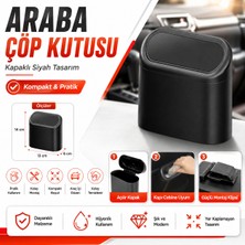 Ymç Detailing Automotive Araba Çöp Kutusu Kapaklı Siyah – Araç Içi Pratik ve Kompakt Çöp Kovası