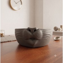 Ada Goods Öpücük Atan Kedi Figürlü Kedi Köpek Mama ve Su Kabı - Muah/kiss Esprili Tasarım Mama Kabı 450 ml 15X15 cm
