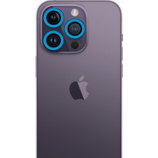 Esranın Dünyası iPhone 13 Pro Max Neon Fosforlu Kamera Lens - Mavi