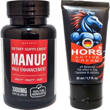 Esranın Dünyası Manup Erkeklere Soft Gel Formunda 30 Lu Özel Enine Boyuna Şekillendirici + Hors Active Cream 50 ml Erkek Katılaştırıcı Krem