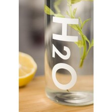 Esranın Dünyası H2O Borosilikat Cam Matara Vakum Kapaklı Su Şişesi Suluk Beyaz 1000 ml