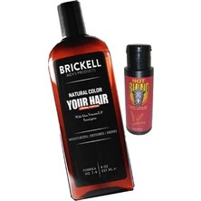 Esranın Dünyası Brickell 237 ml Erkeklere Saçsakal Beyazlıkgiderici Şampuan + Hotrhino Büyütücügeciktiricisertleştirici Kremi 60ML