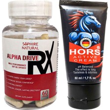 Esranın Dünyası Alpha Drive Rx Erkeklere 60 Lı Soft Jel Formunda Özel Karışım + Hors Active Cream 50 ml Erkek Katılaştırıcı Krem