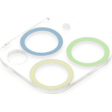 Esranın Dünyası iPhone 11 Pro Max Renkli Kamera Lens Koruma Cam - Yeşil-Sarı