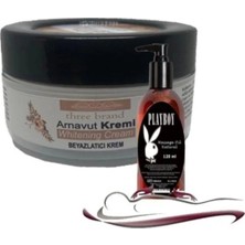 Esranın Dünyası Süper Playboy Three Brand Whitening Cream 4 Adet Arnavut Kremi 50ML  Kremi ile 120ML Masaj Yağı