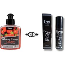 Esranın Dünyası Çilek Aromalı Cinsel Masaj Yağı 100 ml + Eros Gecìktìrìcì Dikleştirici Sprey 20 ml