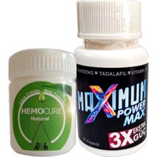 Esranın Dünyası Hemocure Cream 50 ml Özel Karışıım Krem + Maximum Power Max Erkeklere Özel 30 Lu Katılık Boyut ve Zaman Kazandırıcı