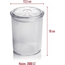 Esranın Dünyası 12'li Barok Yuvarlak Büyük Kavanoz Seti & Saklama Kabı & Erzak Kabı (12*2000 Ml)