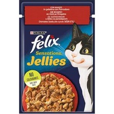 Esranın Dünyası Pouch Sensation Jellies Sığır Etli ve Domatesli Yetişkin Kedi Konservesi 85 gr