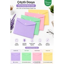 ArtMaster Çıtçıtlı Dosya 4 Renk Pastel A4 1 Paket Dosy Plastik Renkli Zarf Dosya Çıt Çıtlı Dosya Ödev Evrak Belge Saklama