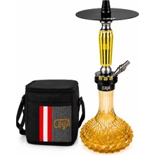 Ceya Dimond 37 cm Premium Nargile Takımı - Taşıma Çantalı - Komple Set - Cam Şişeli - Çelik Gövdeli