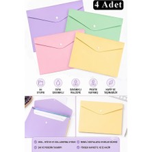 Artlantis Çıtçıtlı Dosya 4 Renk Pastel A4 1 Paket Dosy Plastik Renkli Zarf Dosya Çıt Çıtlı Dosya Ödev Evrak Belge Saklama