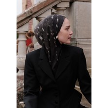 Fresh Scarfs Fawn Desenli Pamuk Viskon Şal Siyah