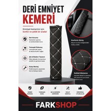 Fark Shop Toyota Corolla 2007 Uyumlu Emniyet Kemer Özel Pedi Siyah Deri Beyaz Dikişli
