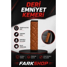 Fark Shop Peugeot 208 Uyumlu Emniyet Kemer Özel Pedi Taba Deri Taba Dikişli