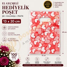 Carpcorn Büyük Kalp Desenli Takı ve Hediyelik Poşeti 13X20 cm Aksesuar Ambalajı