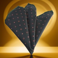 Exve Exclusive Yeşil Üzerine Gemici Deniz Baskılı Cep Blazer Ceket Yaka Aksesuar Mendil