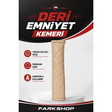Fark Shop Cıtroen C Elysee Uyumlu Emniyet Kemer Özel Pedi Krem Deri Krem Dikişli