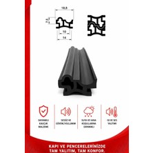 MAKPLASTİK FİTİL PROFİL No 70 Otomatik Fotoselli Kapı Fitili 6 Metre Siyah
