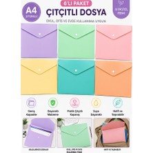 Artlantis Çıtçıtlı Dosya 6 Renk Pastel A4 1 Paket Dosy Plastik Renkli Zarf Dosya Çıt Çıtlı Dosya Ödev Evrak Belge Saklama