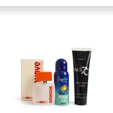 Sunwave Erkek Parfüm 50ML ve Balsam & Capitol Deodorant  3'lü Set