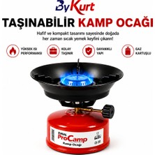 ByKurt Gaz Kartuşlu  Doldurula Bilir Taşınabilir Kamp Ocağı Yüksek Isı Performansı