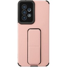 Colezium A53 5g Kılıf Mega Standlı Silikon - Pudra