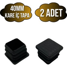 DSYapıAksesuar Kare Demir Profil Iç Tapa Geçme Plastik Ayak Geçme Koruma PLASTIĞI(40MM)(SİYAH)