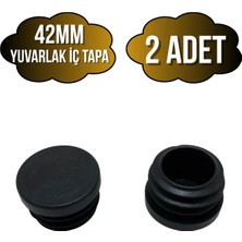 DSYapıAksesuar Yuvarlak Demir Profil Iç Tapa Geçme Plastik Ayak Geçme Koruma PLASTIĞI(42MM)(SİYAH)