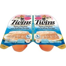 Inaba Ciao Twins Churu Ton Balıklı Deniz Taraklı ve Tavuklu Kedi Ödül Jölesi 2 x 35 gr