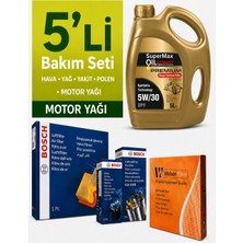Bosch Kia Rio 1.5 Dizel Filtre Bakım Seti-Supermax Oil 5W30 5lt (2007-2011) 5 Li