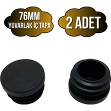 DSYapıAksesuar Yuvarlak Demir Profil Iç Tapa Geçme Plastik Ayak Geçme Koruma PLASTIĞI(76MM)(SİYAH)