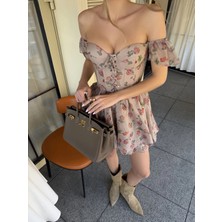 Morliva Darya Tül ve Micro Kumaş Içi Astarlı Korseli Elbise