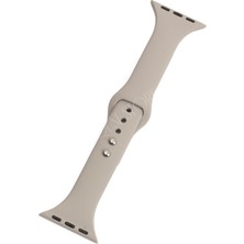 Quse Apple Watch Series 10/11 42MM & 41MM-40MM-38MM ile Uyumlu Slim Silikon Kordon, Taş