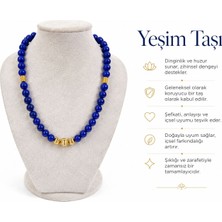 Solare Accessories Doğal Yeşim Taşlı Altın Kaplama Detaylı Kolye | El Yapımı Kadın Kolyesi