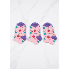 Stsahra  Kız Çocuk Pembe 3 Lü Paket Patik Çorap
