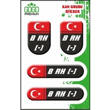 Belirtilmemiş Kan Grubu I B Rh(-) Siyah Dörtlü Damla Etiket