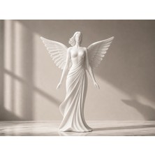 Demirhan3D 👼🤍 Hope Angel Statue 18 cm – Melek Dekoratif Figürü | Beyaz 3D Baskı Heykel | Doğa Dostu Pla