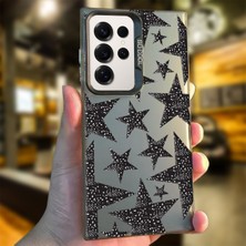 Powerfox Samsung S25 Ultra Uyumlu Silikon Kenar Sert Arka Anti Düşme Kılıfı Yıldız Desenleri MK01A